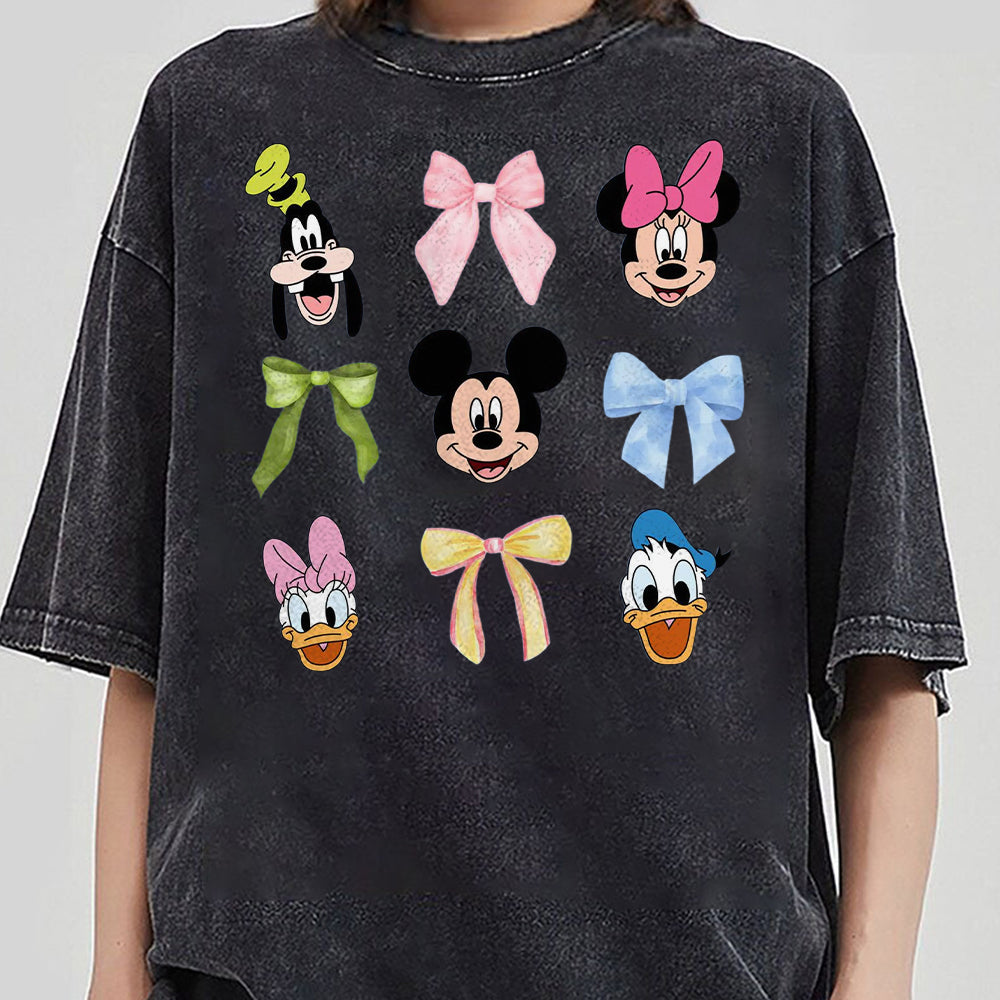 Mickey Friends Tee, Minnie Bow Coquette, Womens Disneyworld T-shirt, Bow Pluto Daisy Donald Shirt, Cute Disney Top Shirt HHH