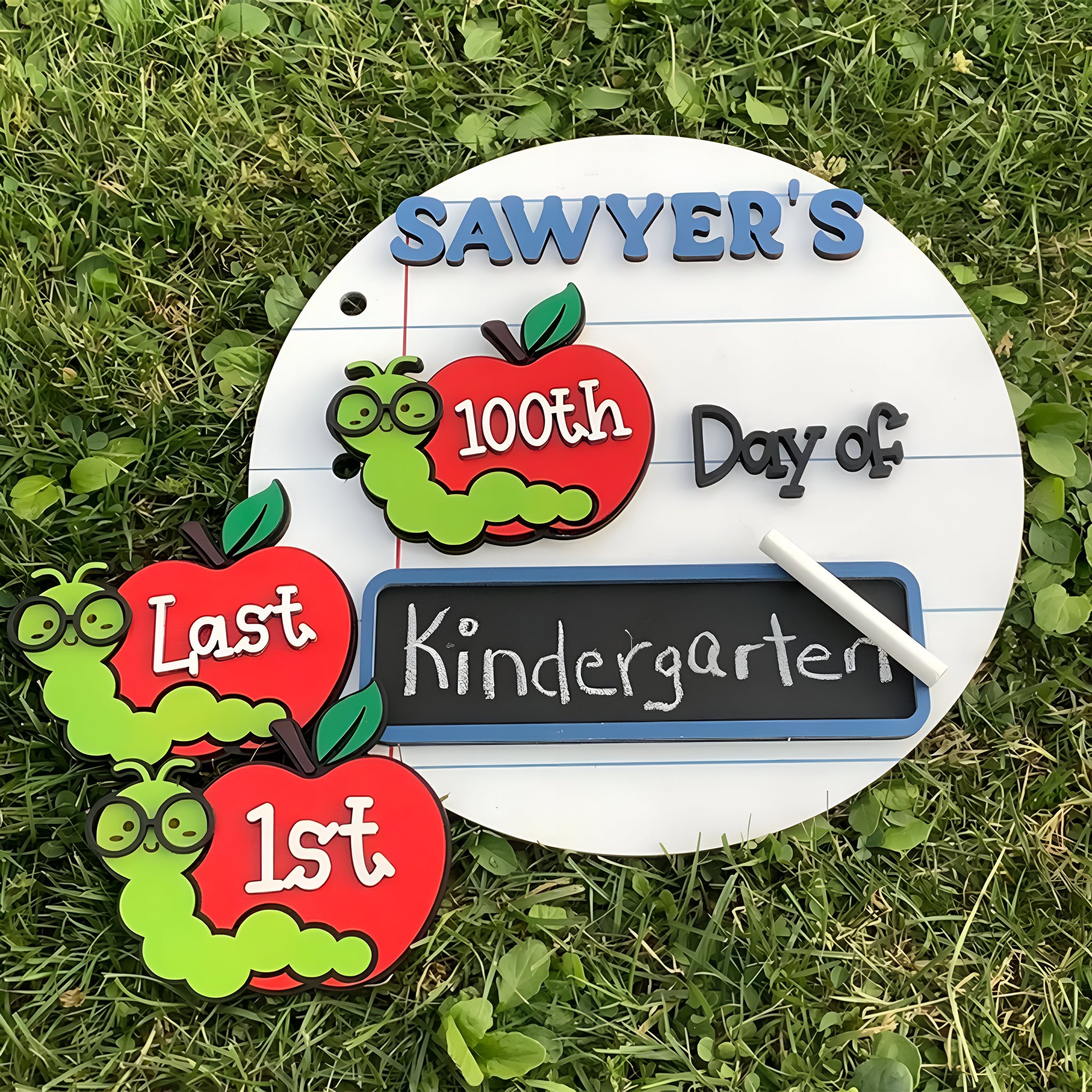 Personalized Handwriting Blank Chalkboard First Day of School Sign With Kid's Name Unique Back To School Sign Gift Scsign