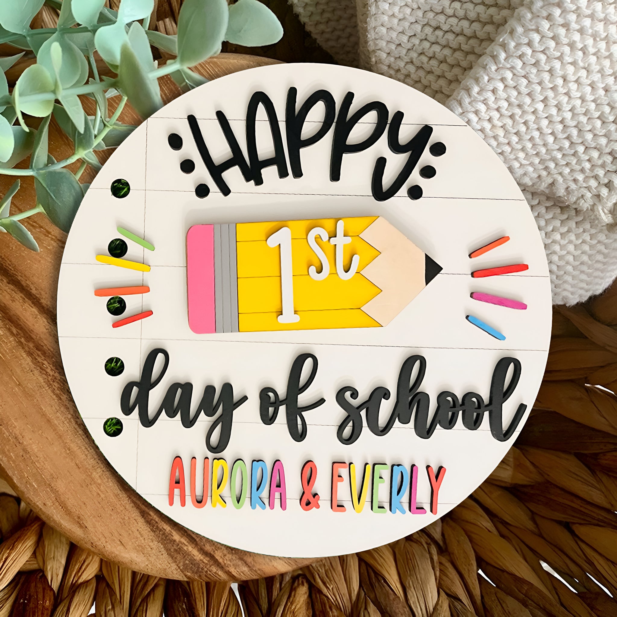 Personalized First_100th_Last Day of School Interchangeable Back to School Sign Gift Ideas for Kids Scsign