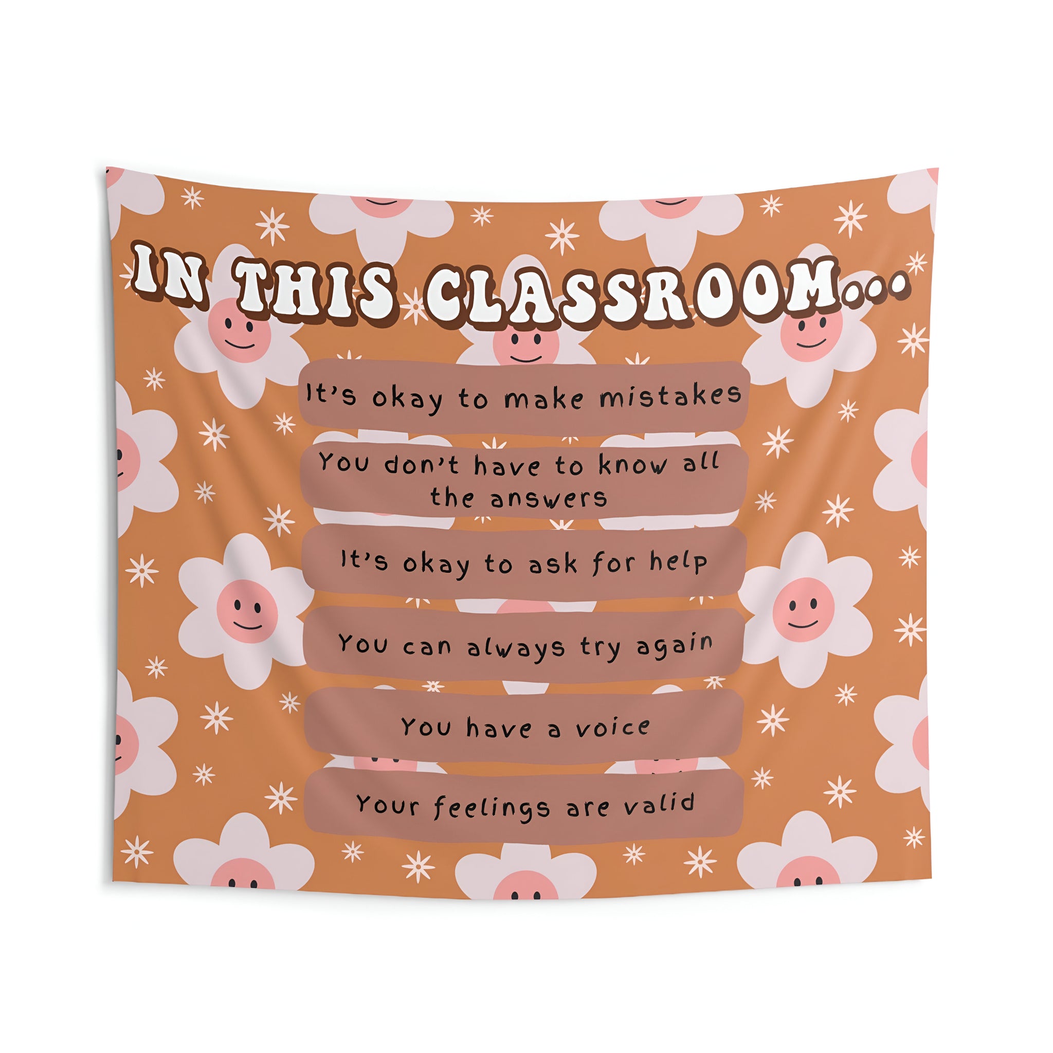 Classroom Tapestry, Teacher Reminders Decor, Neutral class decor, Teacher wall art, Classroom welcome sign Tapes