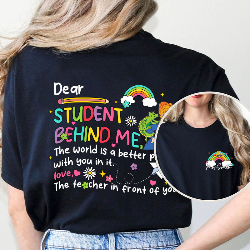 Personalized Name The World Is A Better Place With You In It Teacher Two Sided Sweatshirt inmy