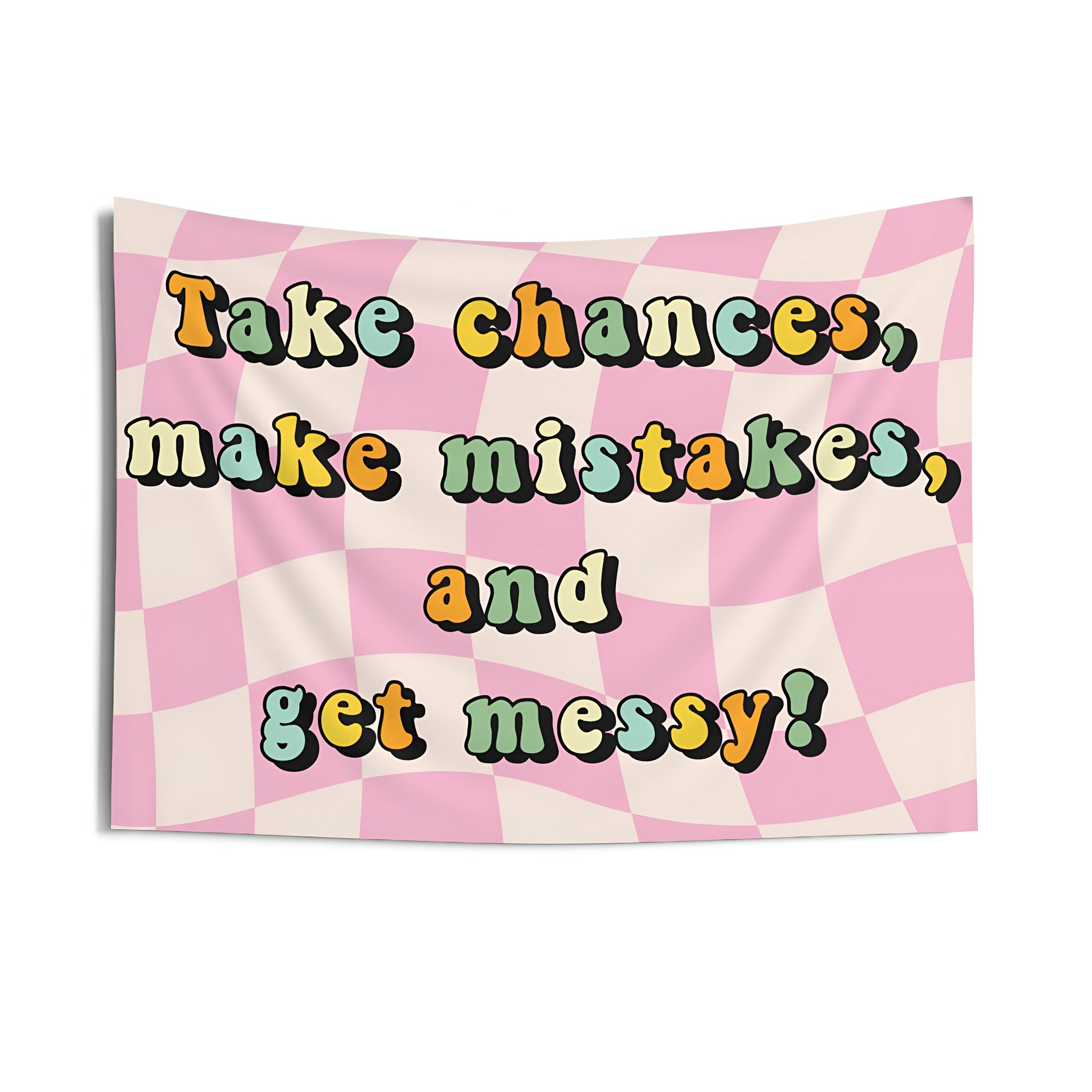 Classroom Tapestry, Take Chances Make Mistakes and Get Messy Decor, Retro classroom decor, Teacher wall art, Classroom welcome sign Tapes