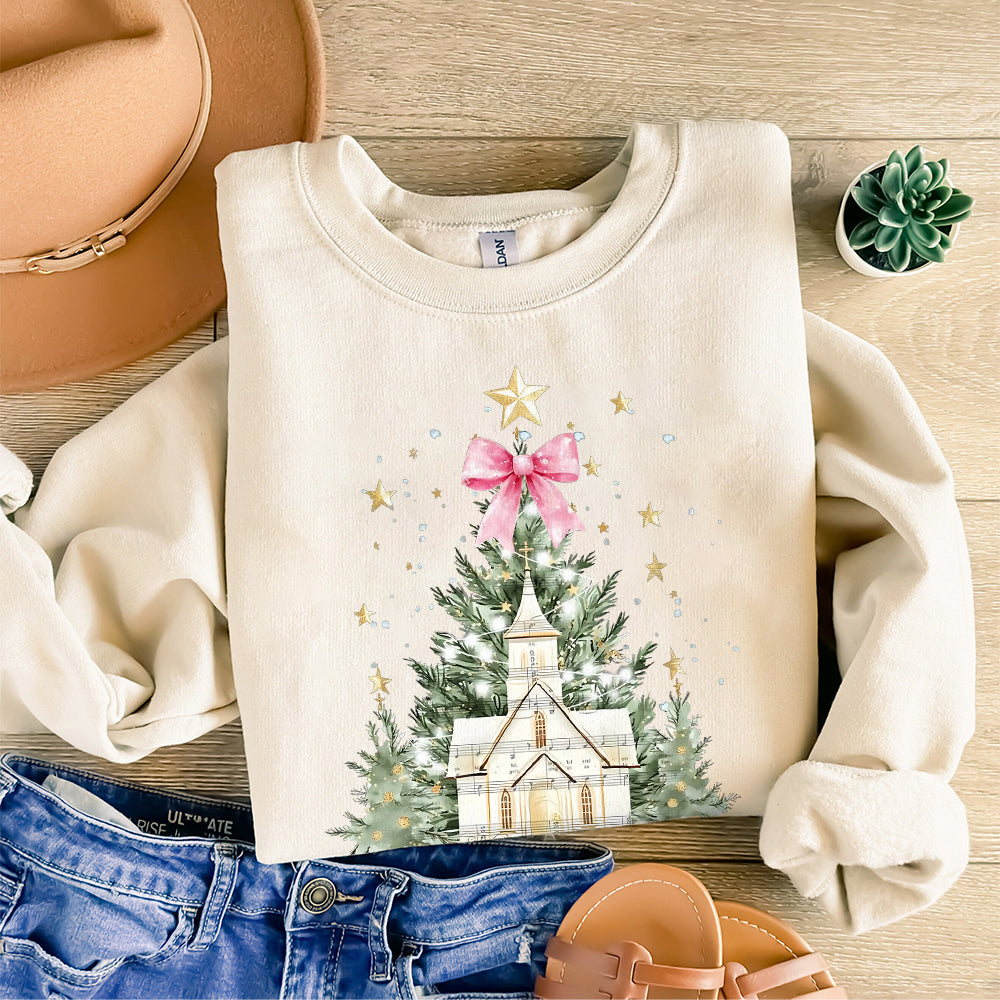 Oh Come Let Us Adore Him Png, Watercolor Christmas Tree Girly, Jesus Christmas Coquette Bow Tree Png, Christmas Lights Hand Drawn 1 S132