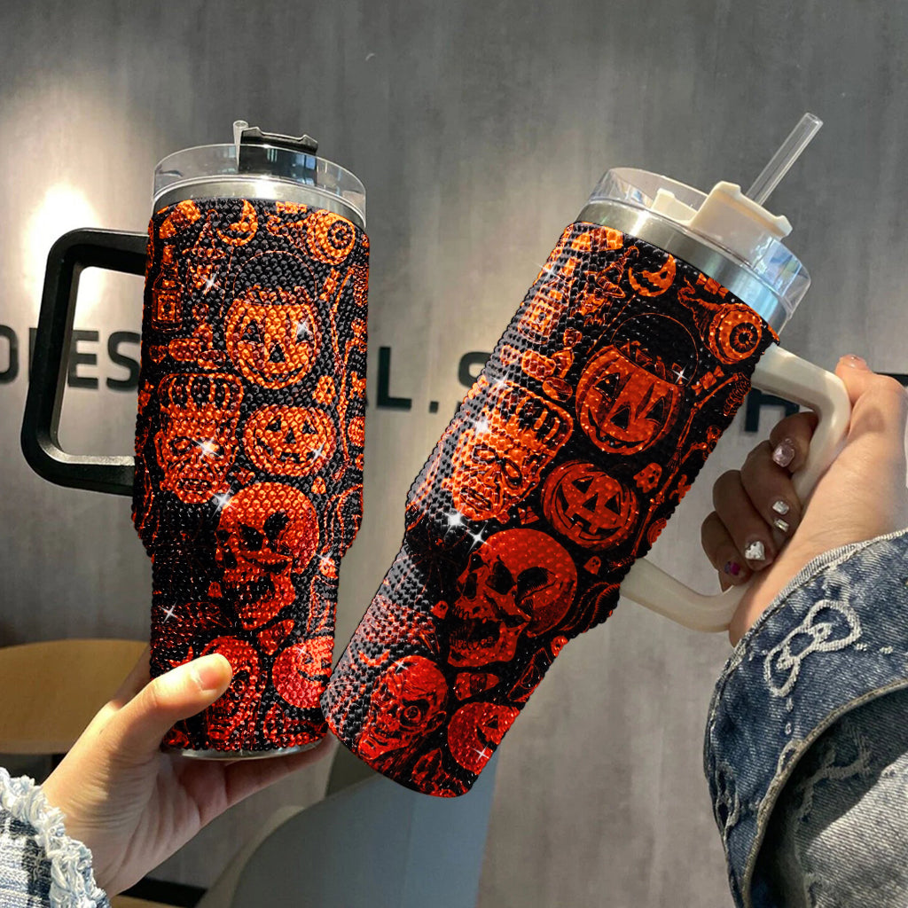 Halloween Dripping Rhinestone Tumbler 40oz, Horror Bling 40oz Cup with Lid and Straw, Blood Drip Halloween Tumbler 40oz TUM2908
