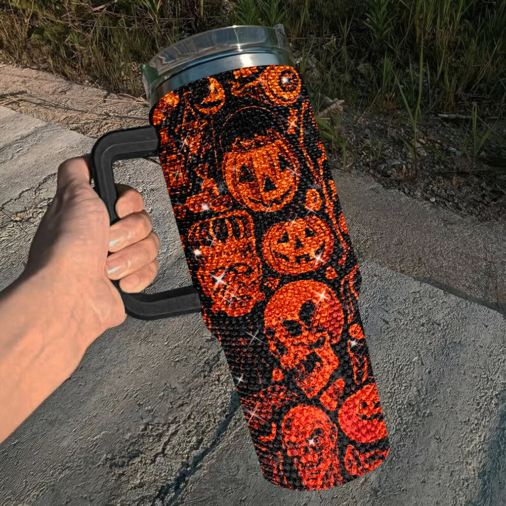 Halloween Dripping Rhinestone Tumbler 40oz, Horror Bling 40oz Cup with Lid and Straw, Blood Drip Halloween Tumbler 40oz TUM2908