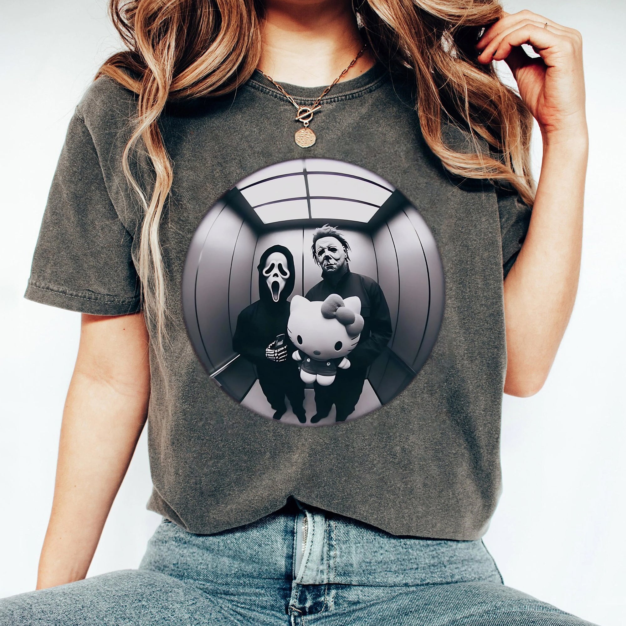 Halloween Michael Myers and Ghost Shirt, Horror Character Shirt, MICHEAL MYERS T-SHIRT, Halloween Horror Movie, Gifts for Men and Women EEE