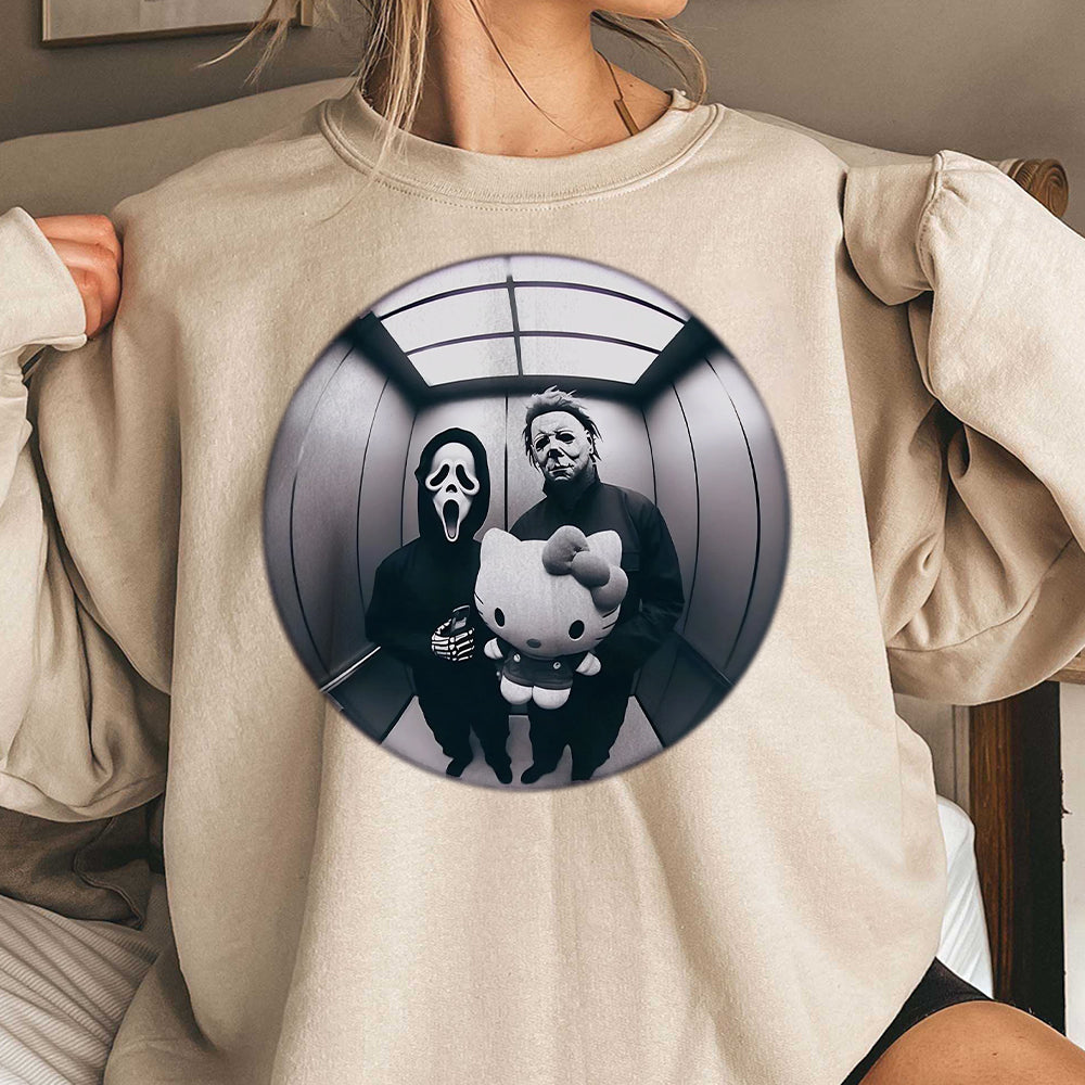 Halloween Michael Myers and Ghost Shirt, Horror Character Shirt, MICHEAL MYERS T-SHIRT, Halloween Horror Movie, Gifts for Men and Women EEE