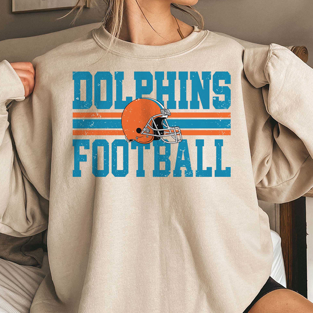 Miami Football Sweatshirt, Dolphins Game Day Crewneck, Miami Dolphins Fan Apparel, Football Season Sweater, Dolphins Fan Gear EEE TDCAO