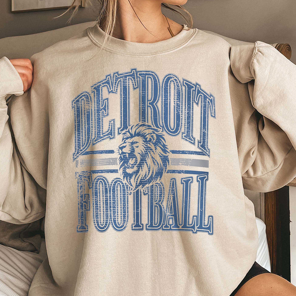 Vintage Detroit Football Sweatshirt, Distressed Detroit Football, Detroit Sweatshirt, Detroit Fan Gift, Detroit Crewneck 1 KKK