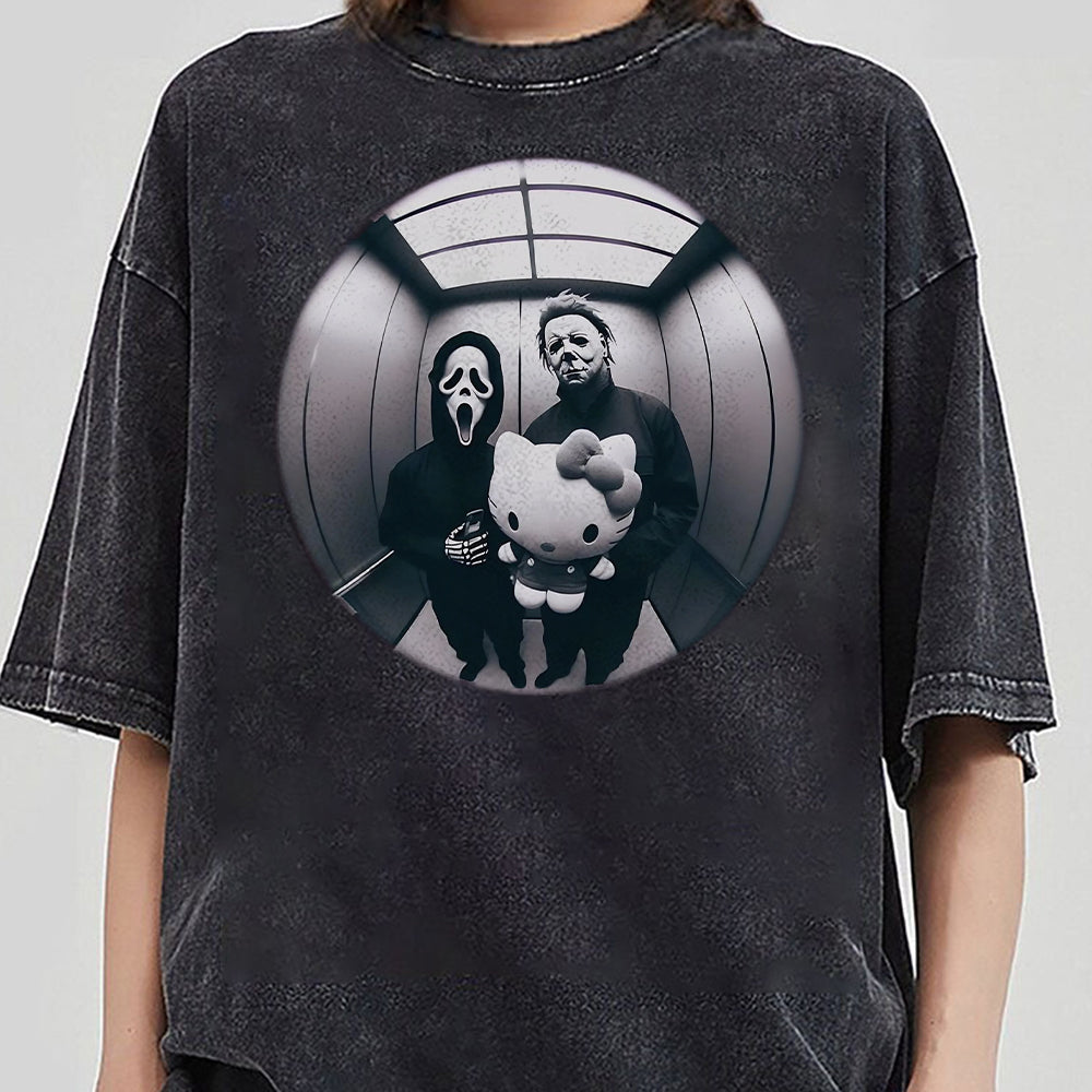 Halloween Michael Myers and Ghost Shirt, Horror Character Shirt, MICHEAL MYERS T-SHIRT, Halloween Horror Movie, Gifts for Men and Women EEE