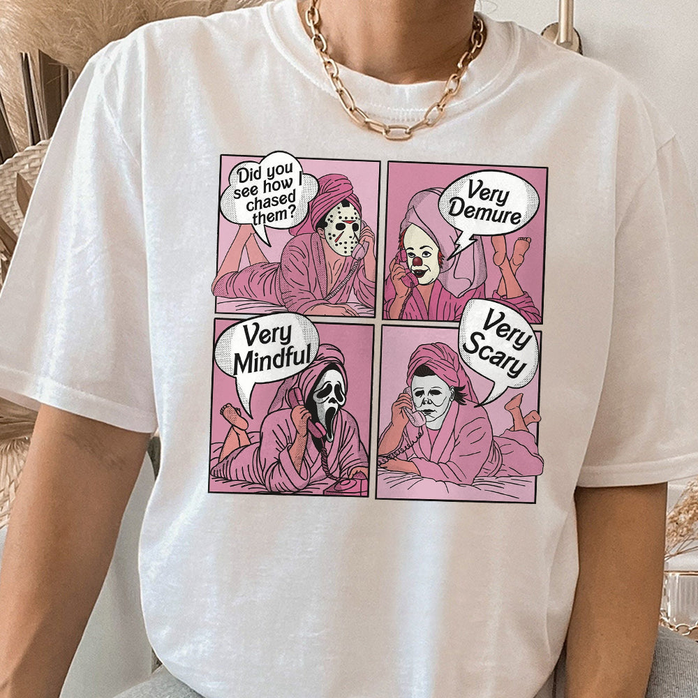 Did You See How I Chased Them T-shirt, Very Demure Very Mindful Very Scary Shirt, Spooky Halloween Shirt, Scary Skeleton Shirt, Horror Shirt BBB