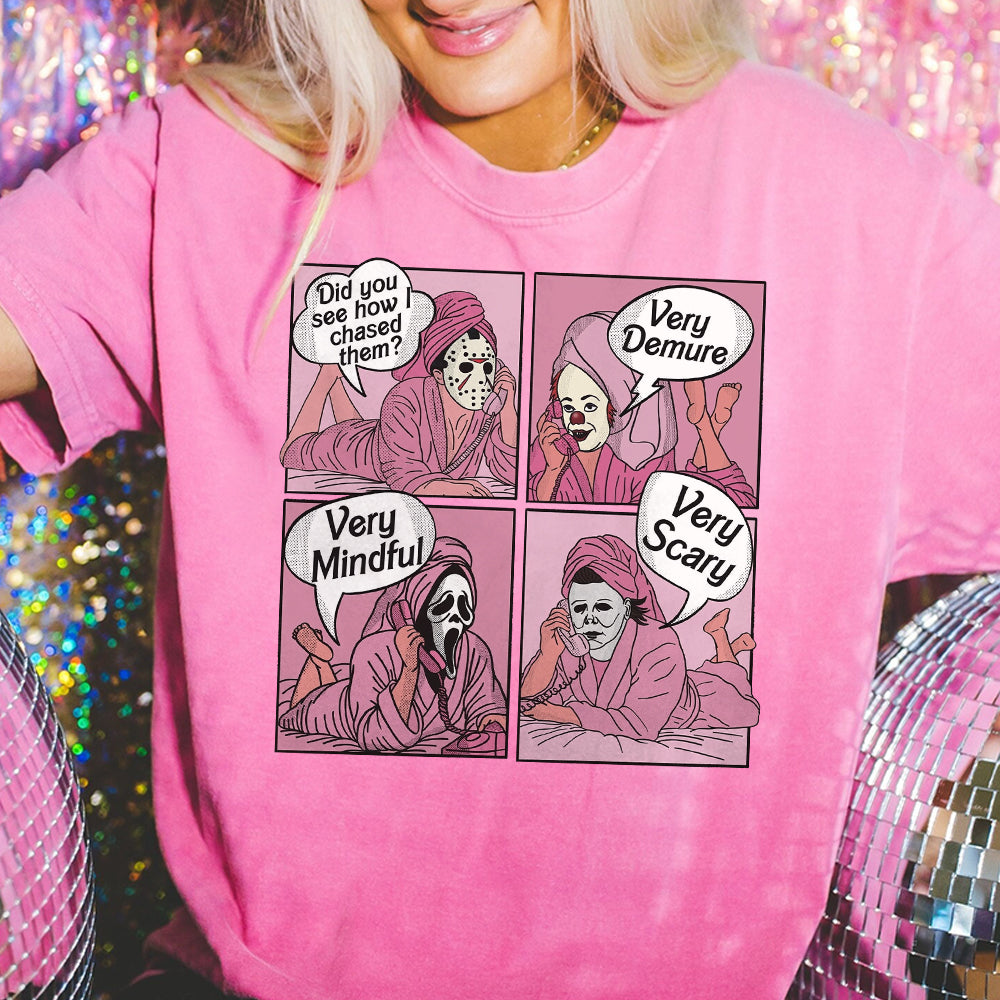 Did You See How I Chased Them T-shirt, Very Demure Very Mindful Very Scary Shirt, Spooky Halloween Shirt, Scary Skeleton Shirt, Horror Shirt BBB
