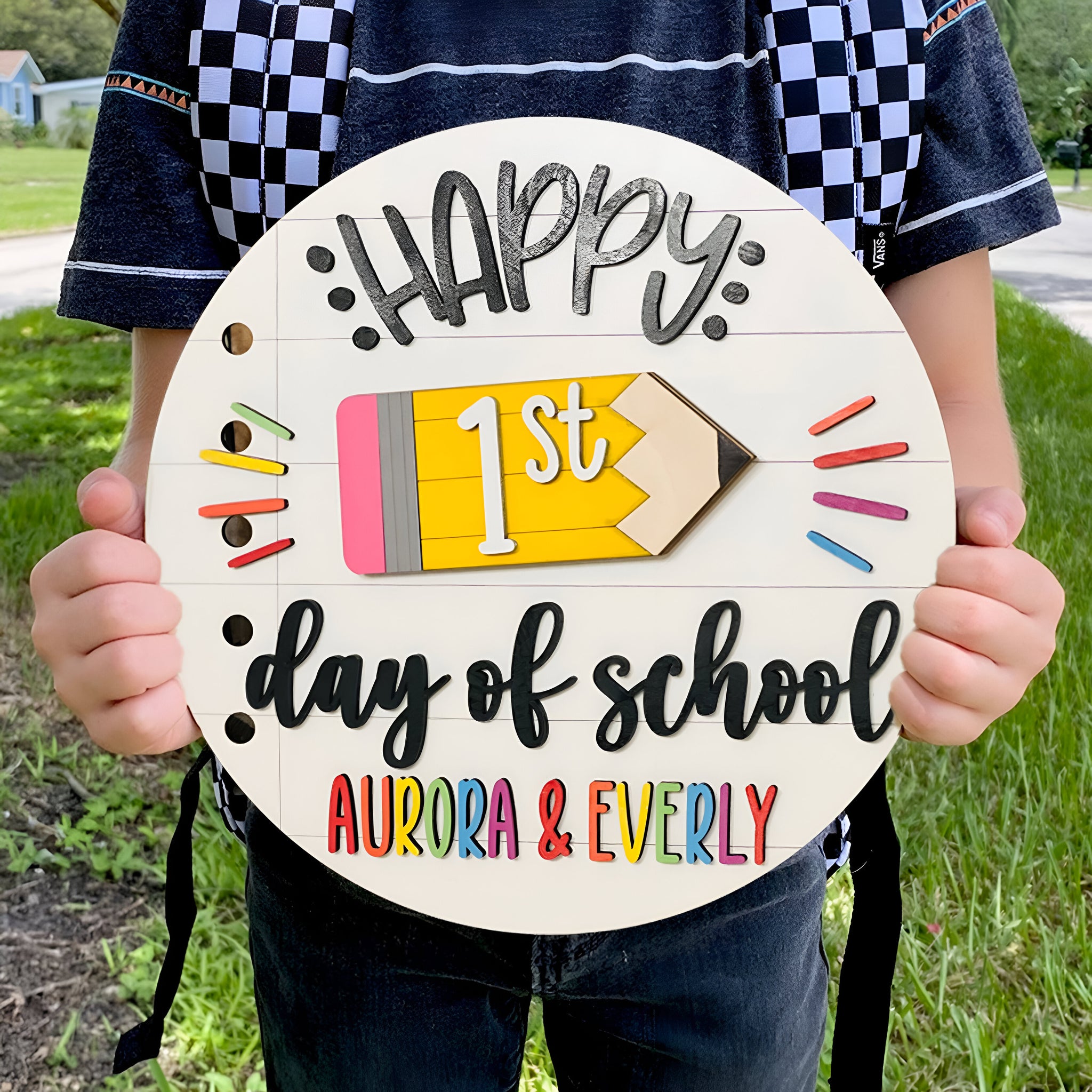 Personalized First_100th_Last Day of School Interchangeable Back to School Sign Gift Ideas for Kids Scsign