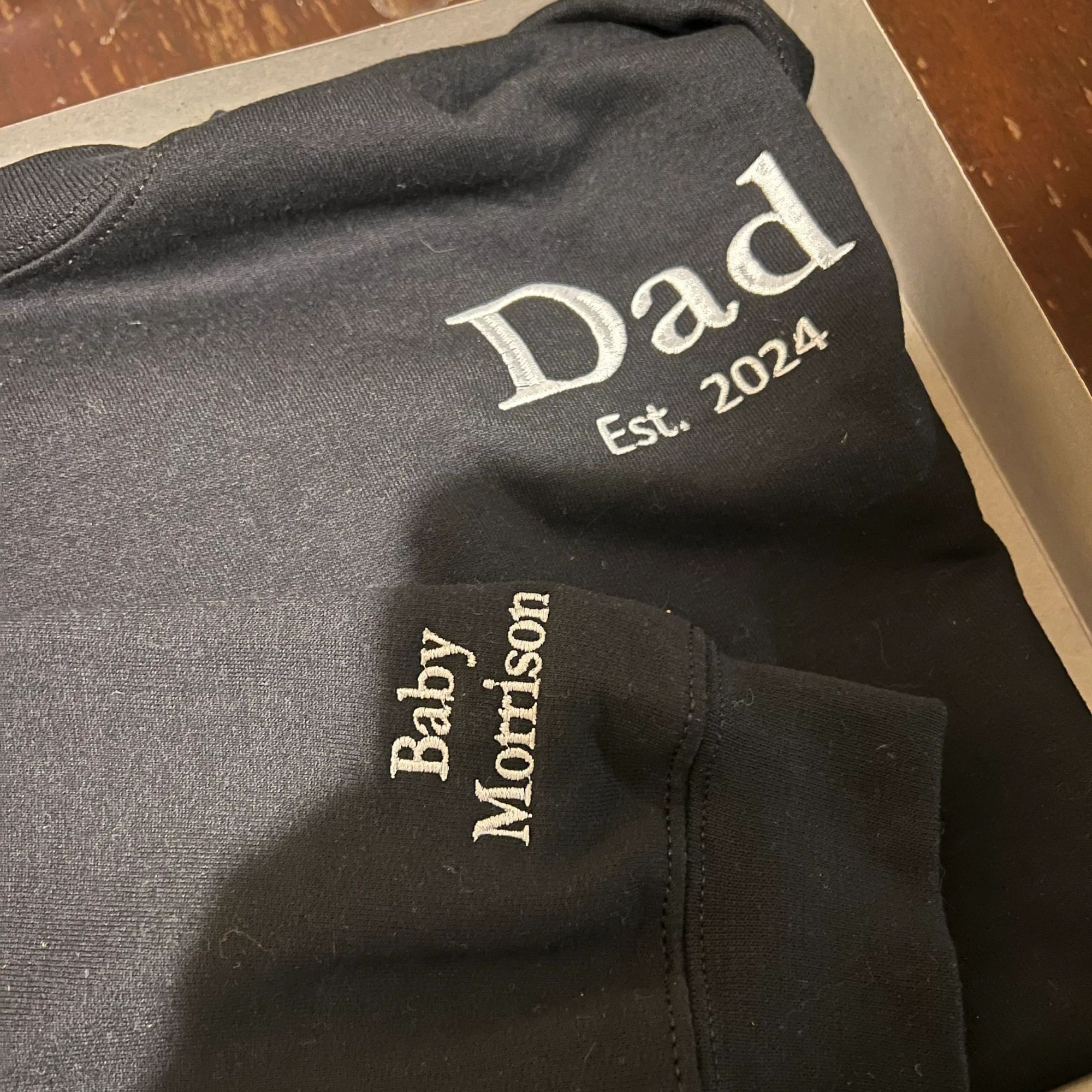 Personalized Grandpa Sweatshirt Embroidered, Grandpa EST Crewneck with Kid Name, Father's Day Gift Idea em4