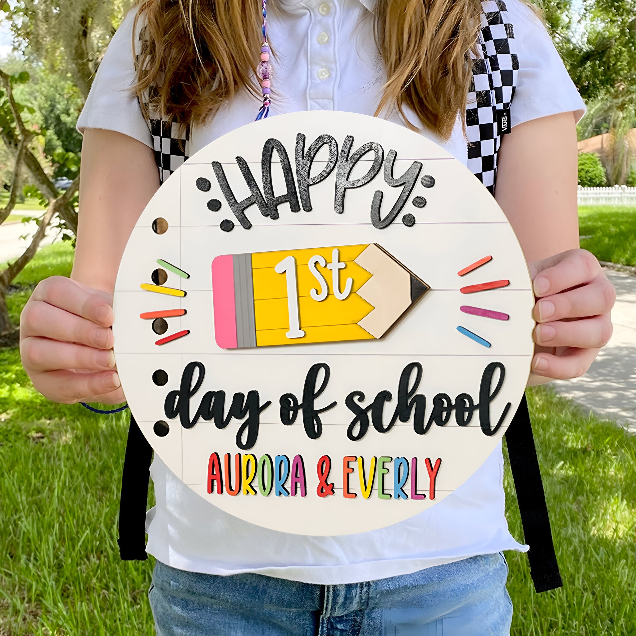 Personalized First_100th_Last Day of School Interchangeable Back to School Sign Gift Ideas for Kids Scsign