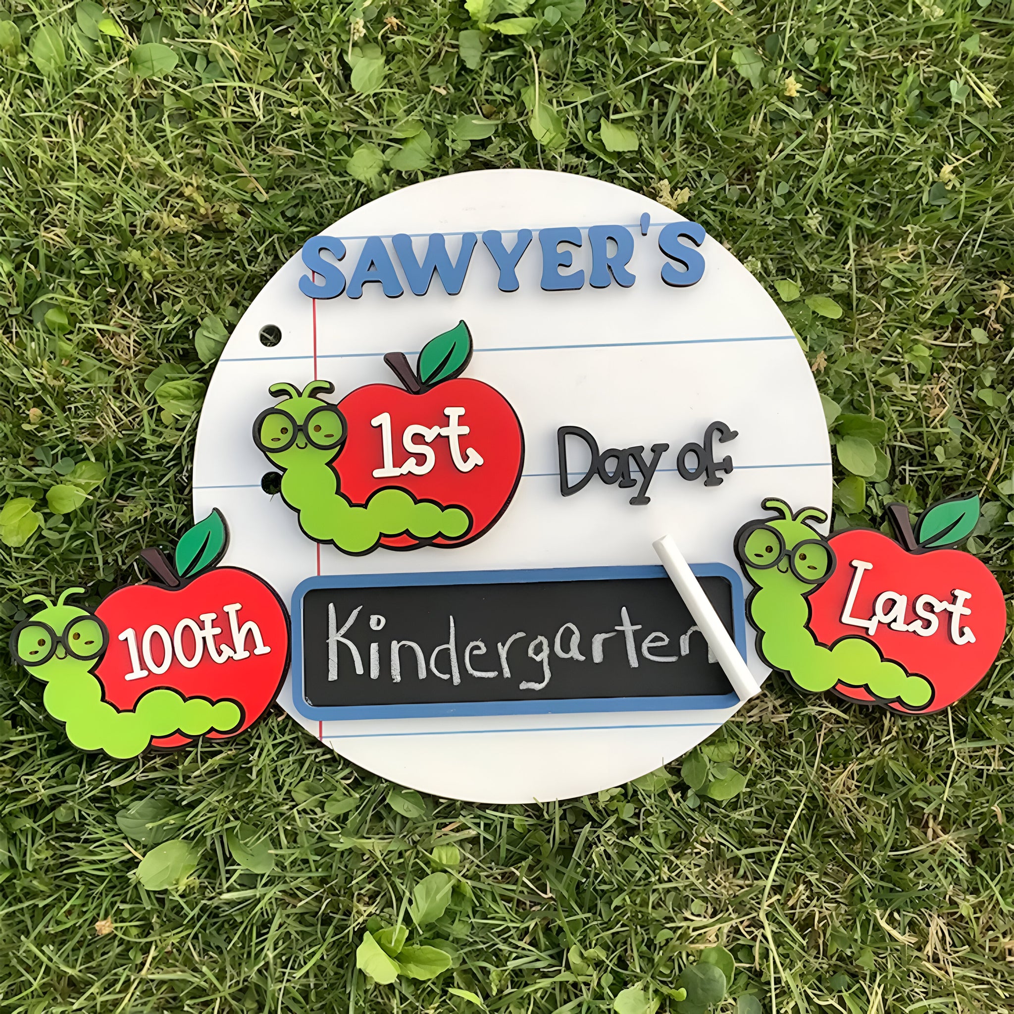 Personalized Handwriting Blank Chalkboard First Day of School Sign With Kid's Name Unique Back To School Sign Gift Scsign