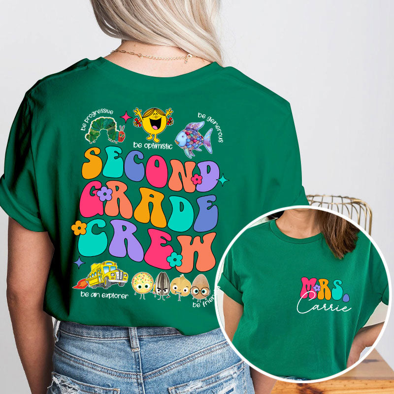 Personalized Learn These Qualities From Your Children's Book Friends Teacher Two Sided T-Shirt 2MAT88