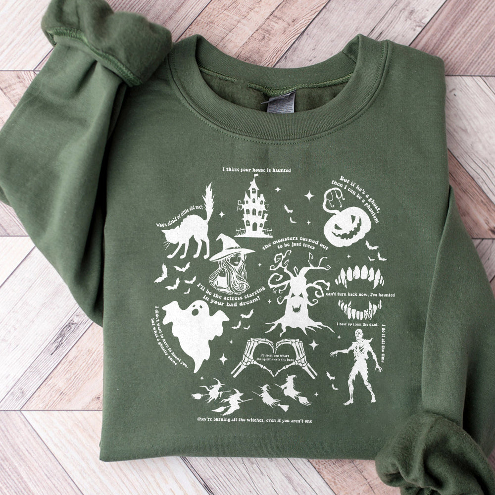 Halloween Songs SweatPng, Halloween T-Png, Spooky season Tee, Ghost Haunt TPng, Fall Season, Pumpkin Halloween, Halloween Lyrics Png PNG0810 07 2 NPN