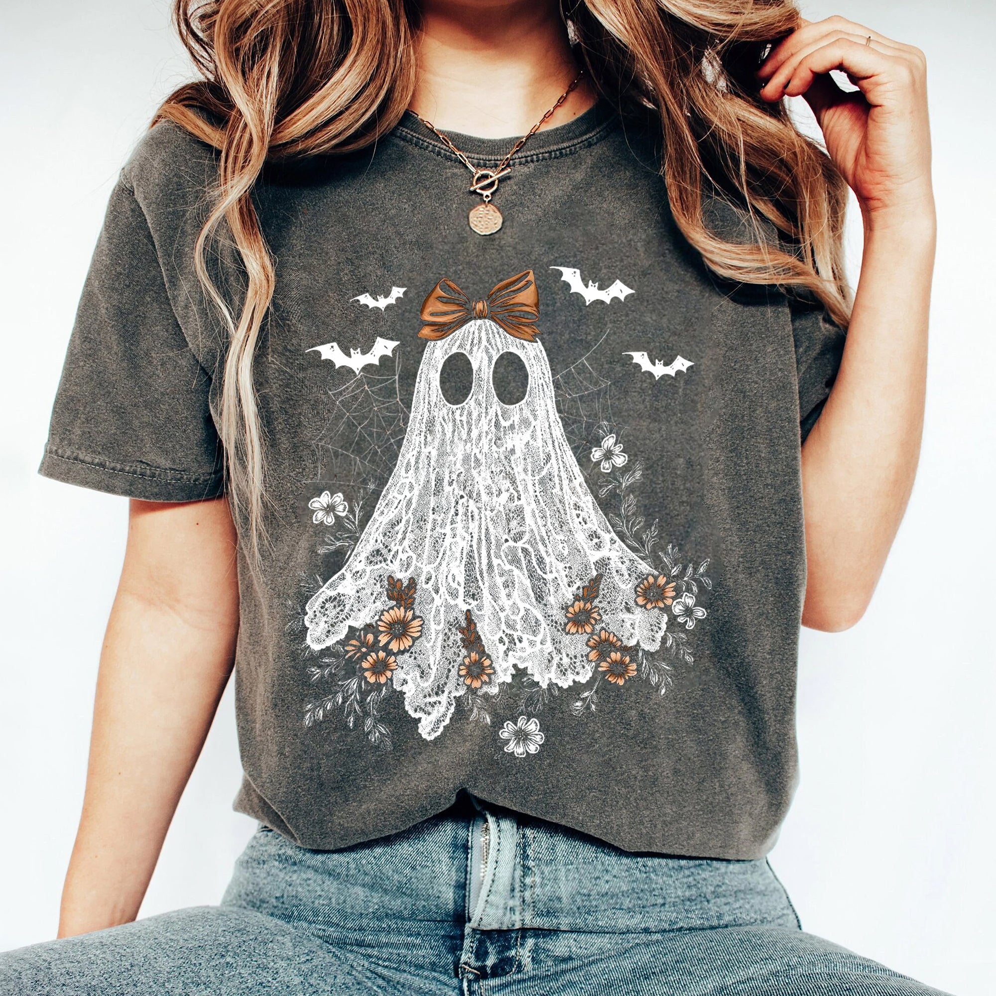 Cute Lace Ghost Shirt, Boo In Boojee, Halloween Boo Lace Bow Shirt, Halloween Shirt, Boo Ghost Shirt Shirt, Cute Boo Halloween AAA