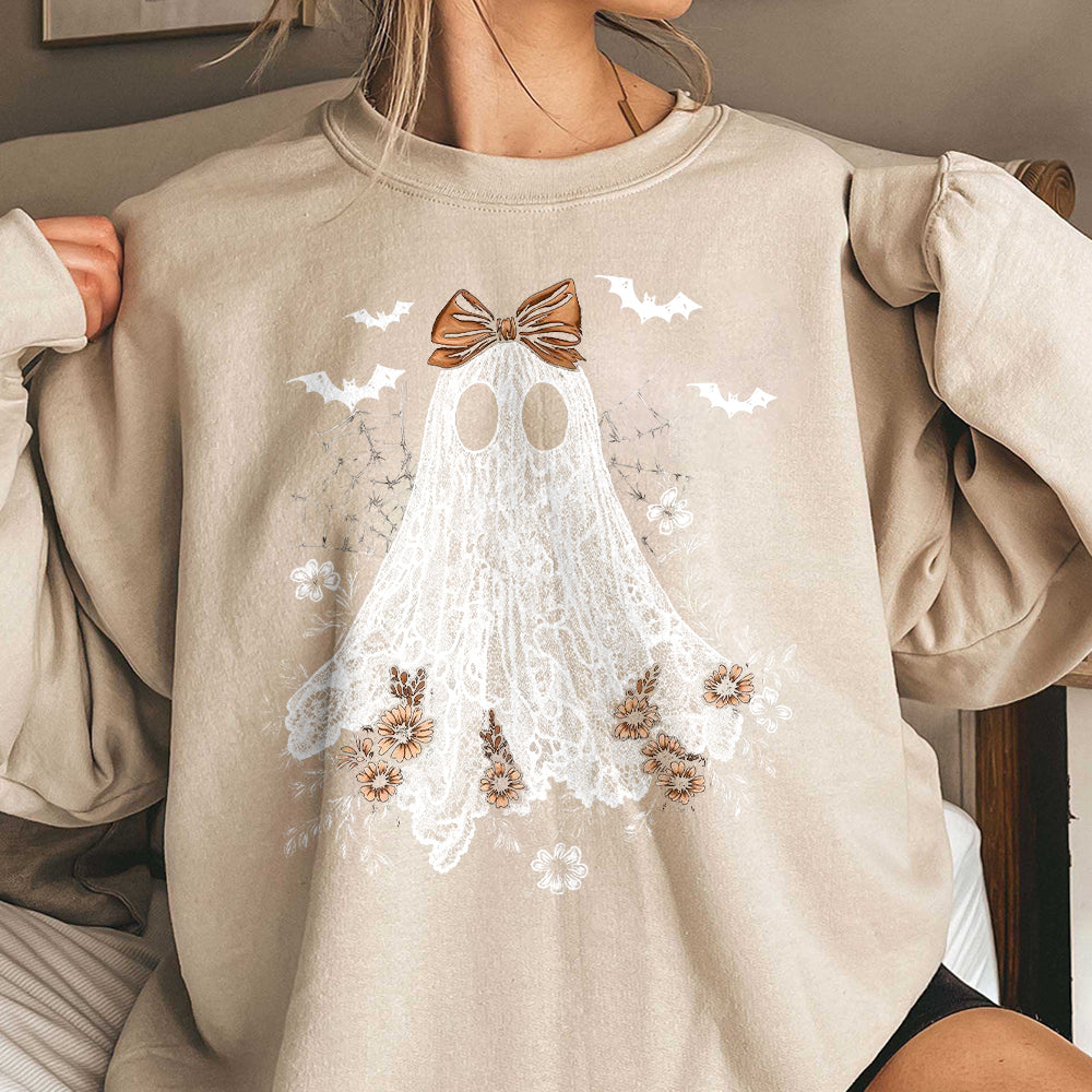 Cute Lace Ghost Shirt, Boo In Boojee, Halloween Boo Lace Bow Shirt, Halloween Shirt, Boo Ghost Shirt Shirt, Cute Boo Halloween AAA