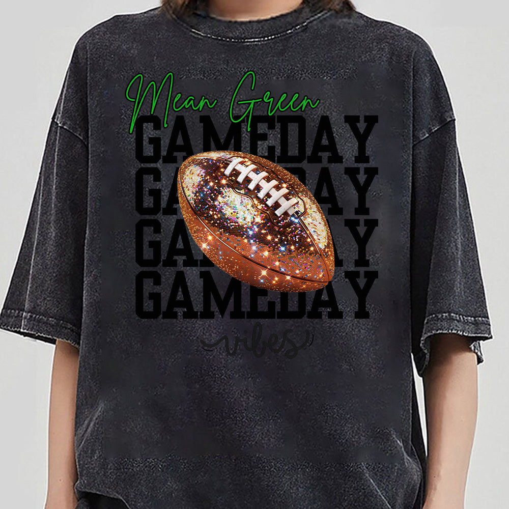 Custom Game Day Vibes Football Crewneck Sweatshirt, Sparkle Football Mom Shirt, Football Season Women Pullover Oversized Sweatshirt FB2708