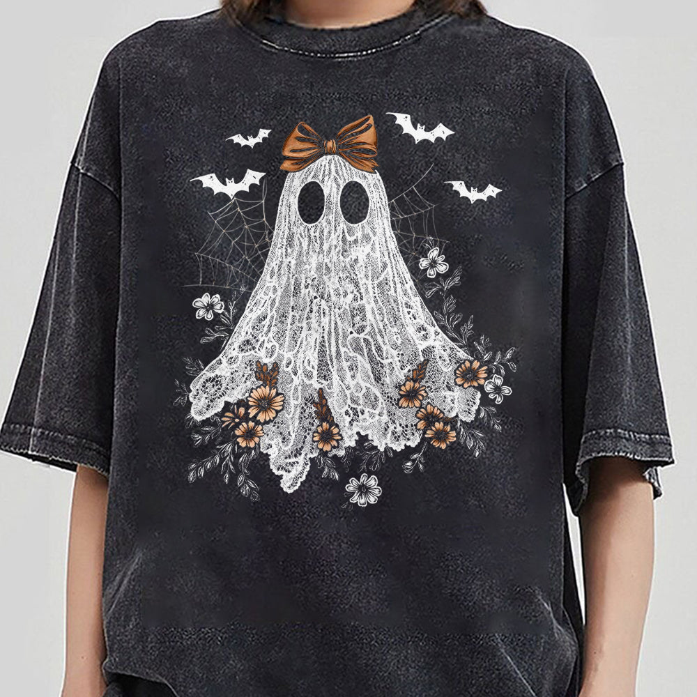 Cute Lace Ghost Shirt, Boo In Boojee, Halloween Boo Lace Bow Shirt, Halloween Shirt, Boo Ghost Shirt Shirt, Cute Boo Halloween AAA