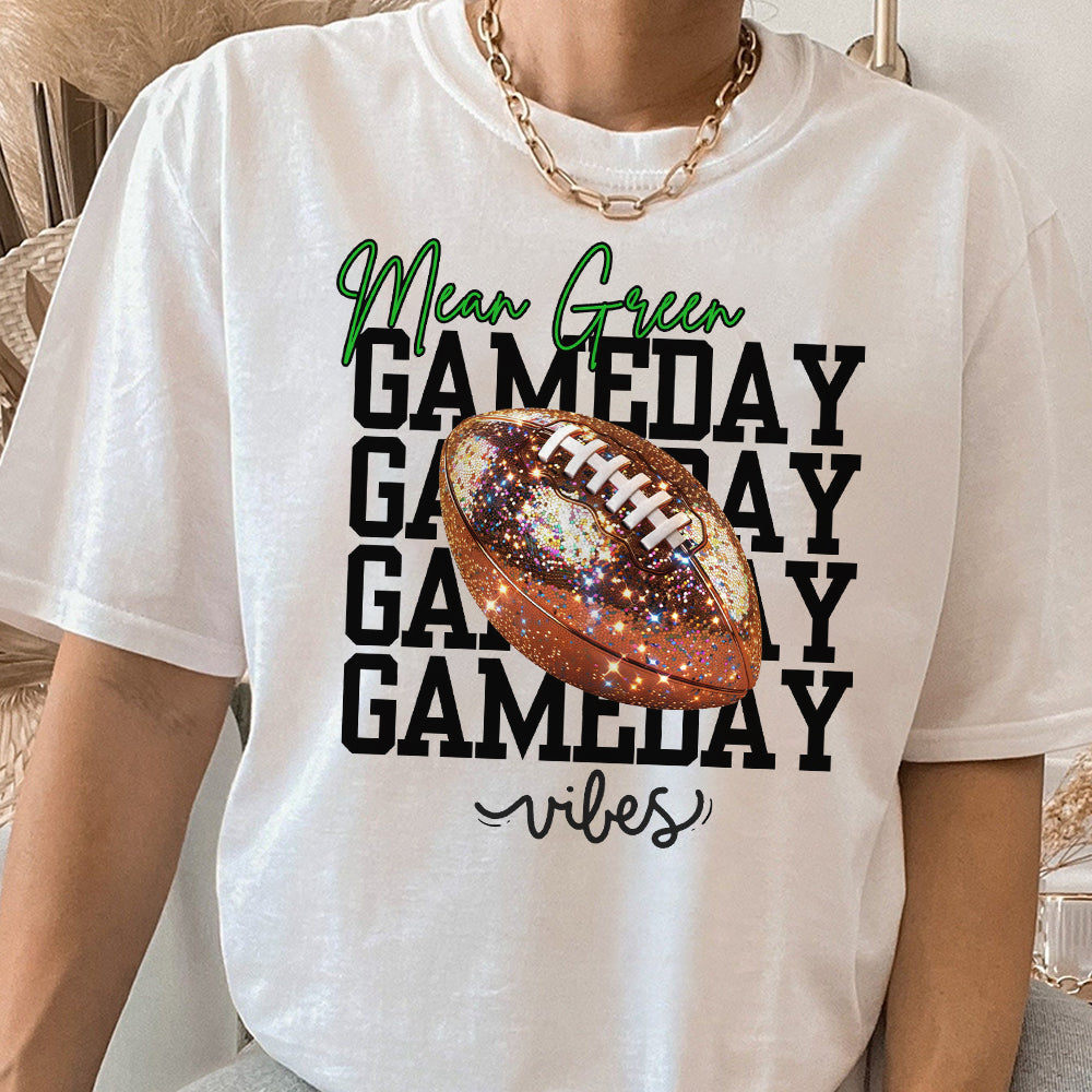 Custom Game Day Vibes Football Crewneck Sweatshirt, Sparkle Football Mom Shirt, Football Season Women Pullover Oversized Sweatshirt FB2708