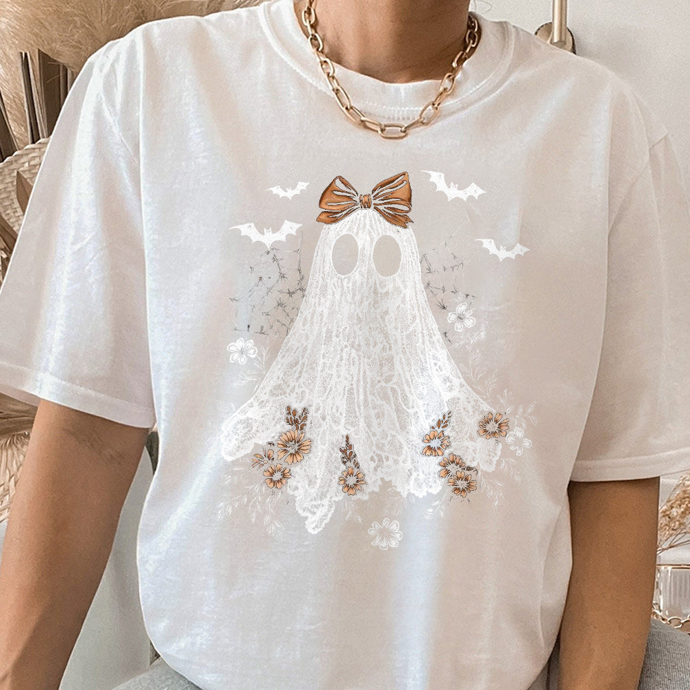 Cute Lace Ghost Shirt, Boo In Boojee, Halloween Boo Lace Bow Shirt, Halloween Shirt, Boo Ghost Shirt Shirt, Cute Boo Halloween AAA