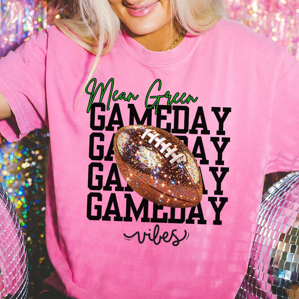 Custom Game Day Vibes Football Crewneck Sweatshirt, Sparkle Football Mom Shirt, Football Season Women Pullover Oversized Sweatshirt FB2708