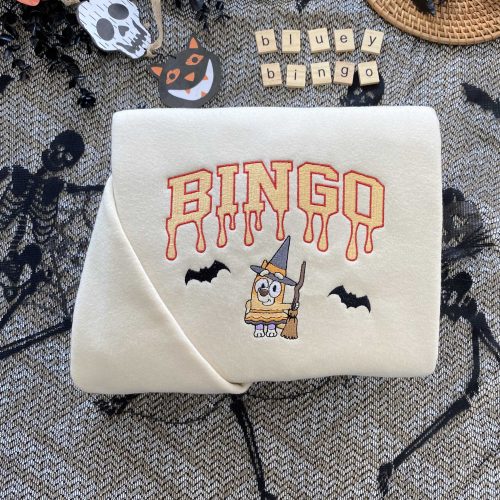 Bluey and Bingo ver Halloween ? Embroidery Sweatshirt EMHA0609