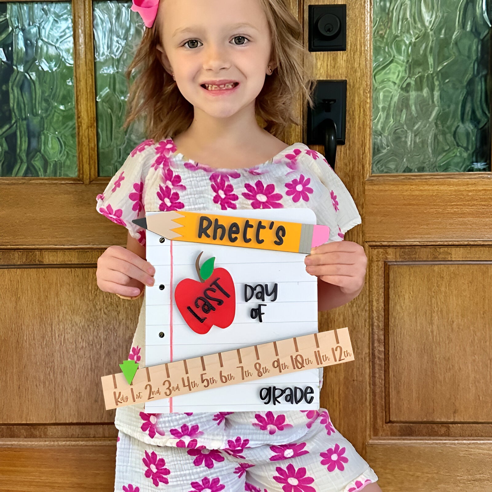 Personalized First_100th_Last Day Sign Interchangeable Back to School Sign Unique Photo Prop Gifts for Kids Scsign