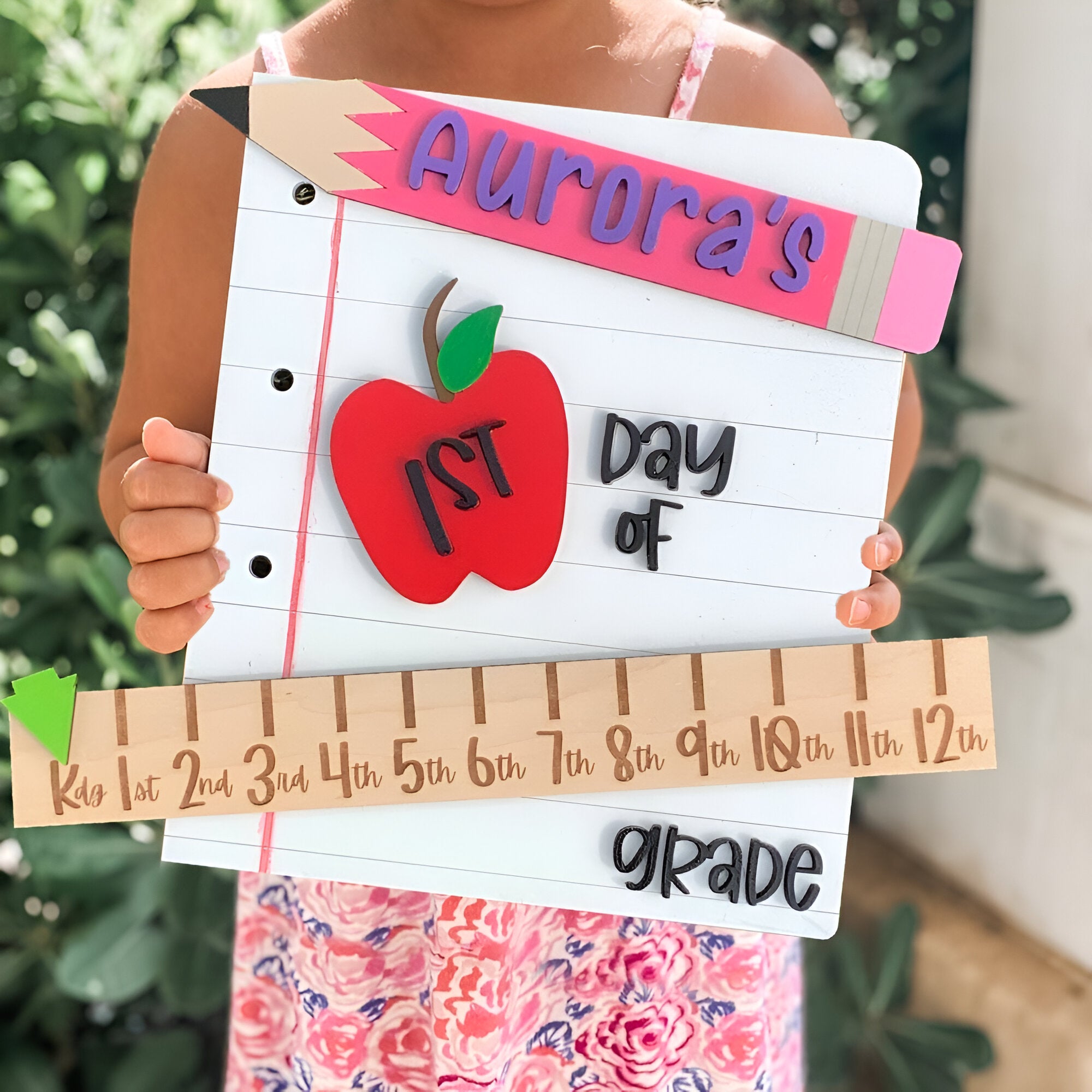 Personalized First_100th_Last Day Sign Interchangeable Back to School Sign Unique Photo Prop Gifts for Kids Scsign