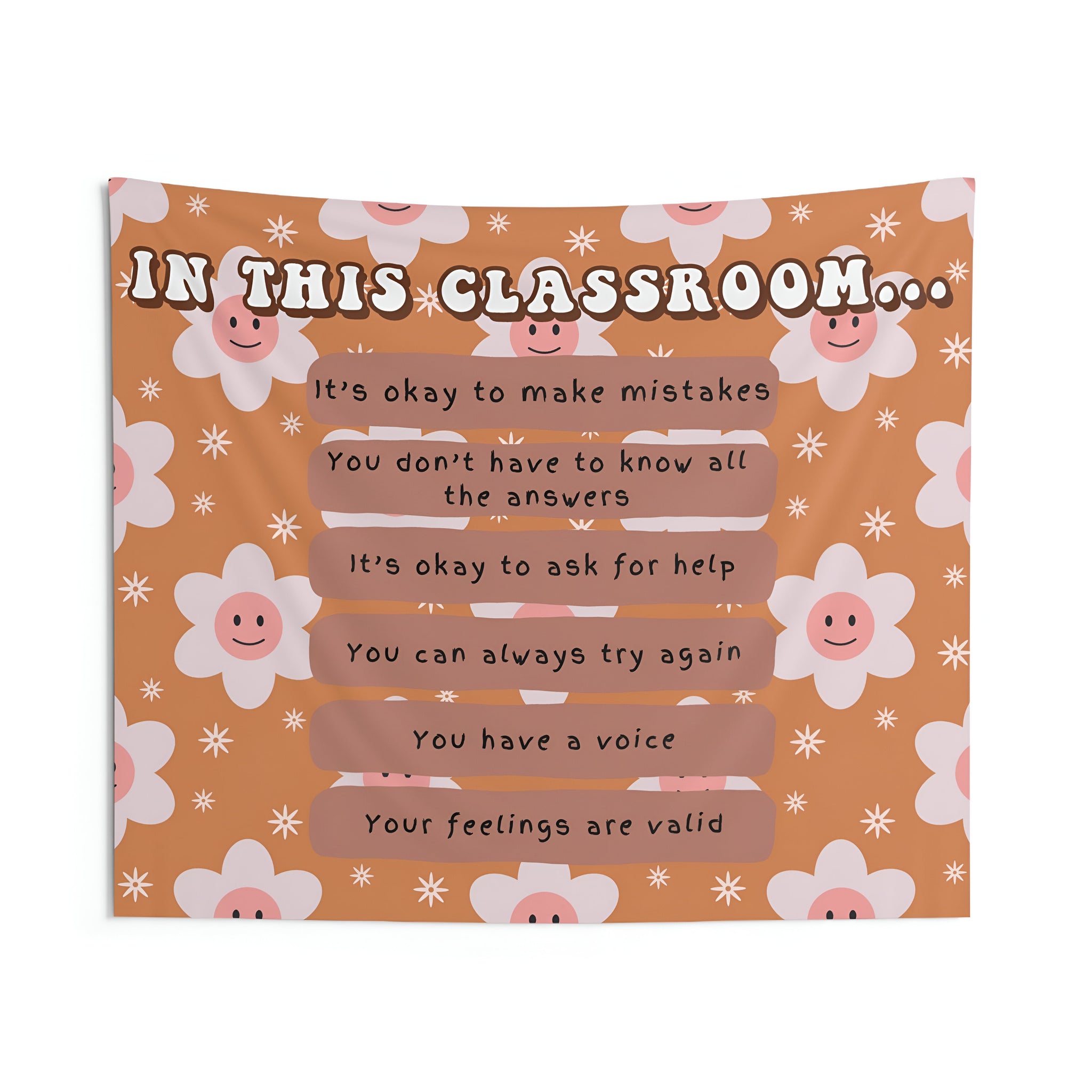 Classroom Tapestry, Teacher Reminders Decor, Neutral class decor, Teacher wall art, Classroom welcome sign Tapes