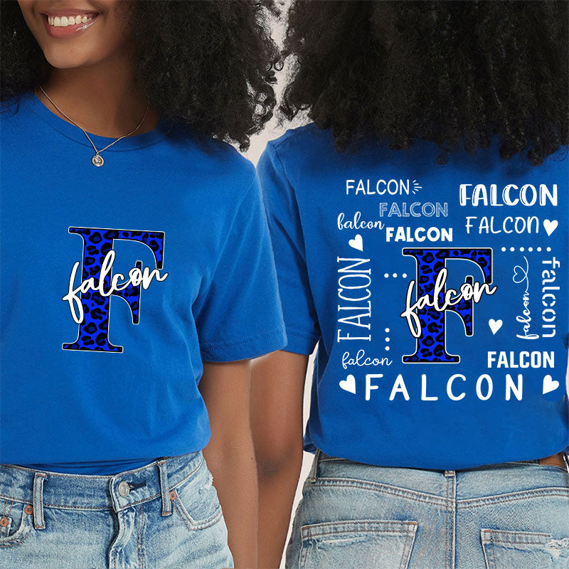 Personalized Leopard School Mascot Teacher Two Sided T-Shirt 2MAT88