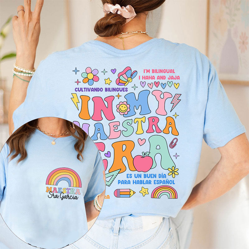 Personalized In My Maestra Era Spanish Teacher Two Sided T-Shirt 2MAT88