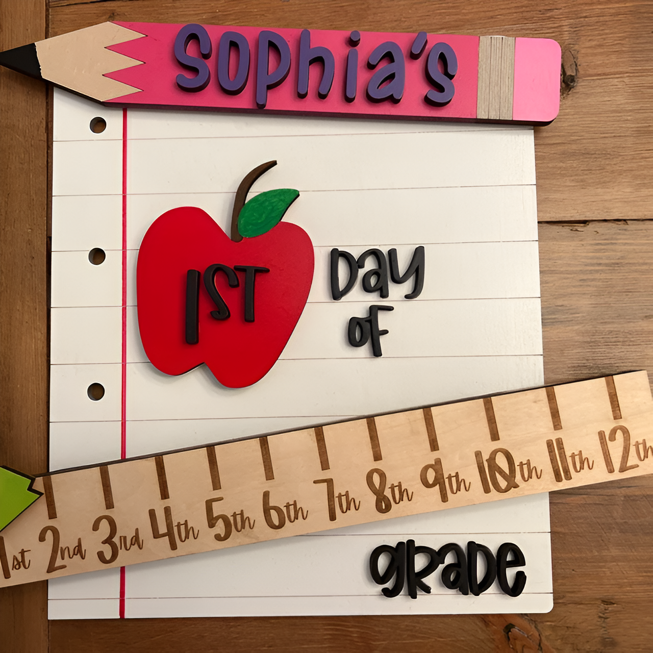 Personalized First_100th_Last Day Sign Interchangeable Back to School Sign Unique Photo Prop Gifts for Kids Scsign