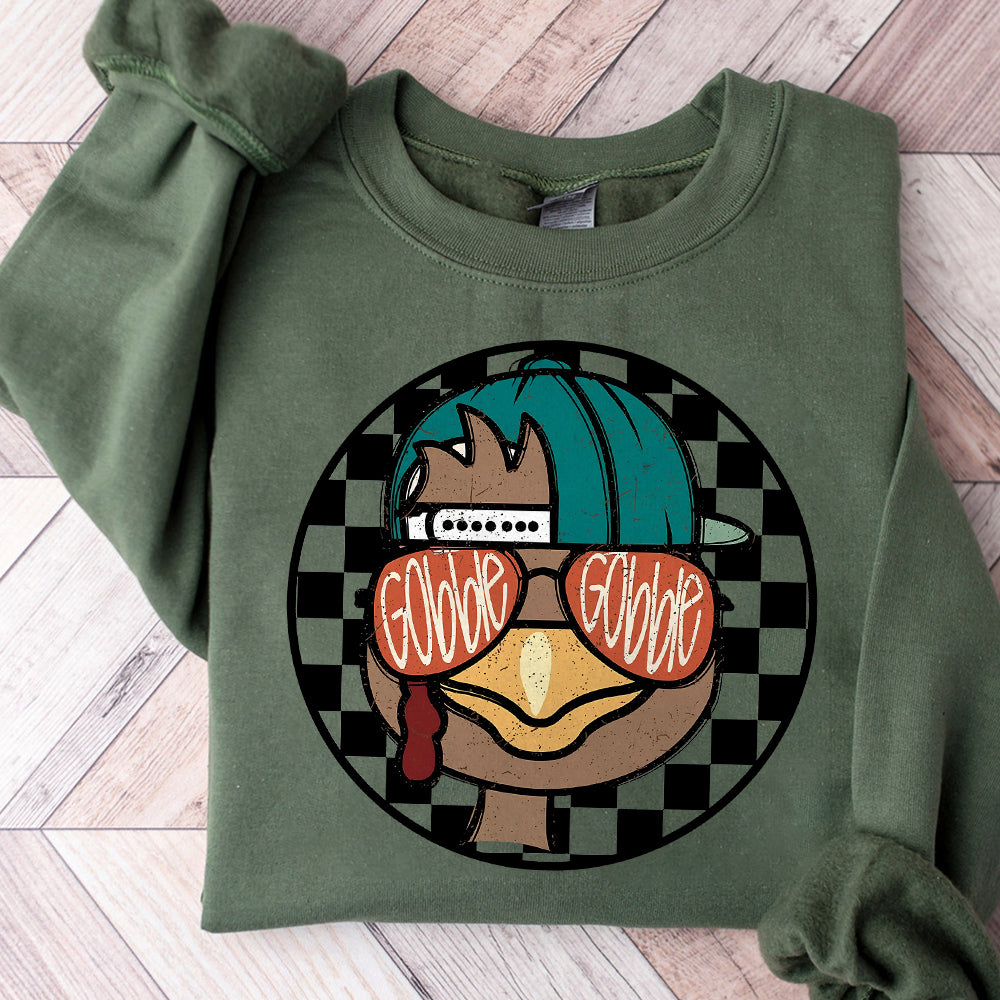 Personalized Gobble gobble Boy Girl Turkey PNG, Turkey Sublimation, Coquette Bow, Boys Girls Thanksgiving Shirt Design, Trendy Thanksgiving S262 xanh 111124