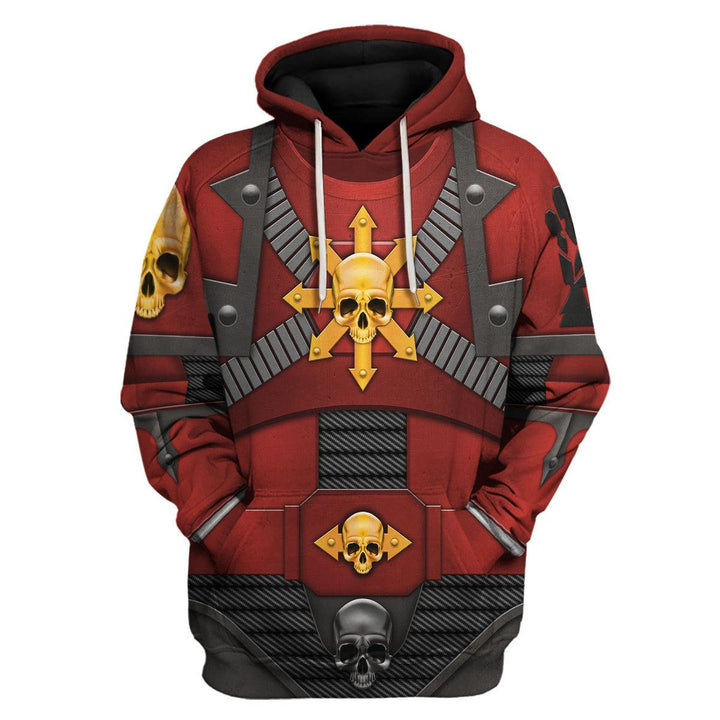 Red Corsairs Warband Colour Scheme Warhammer Costume Hoodie Jogger, Red Corsairs Warband Colour Scheme Space Marines Cosplay 3D Hoodie Pants, Warhammer 3D Tracksuit, Warhammer Game Outfit