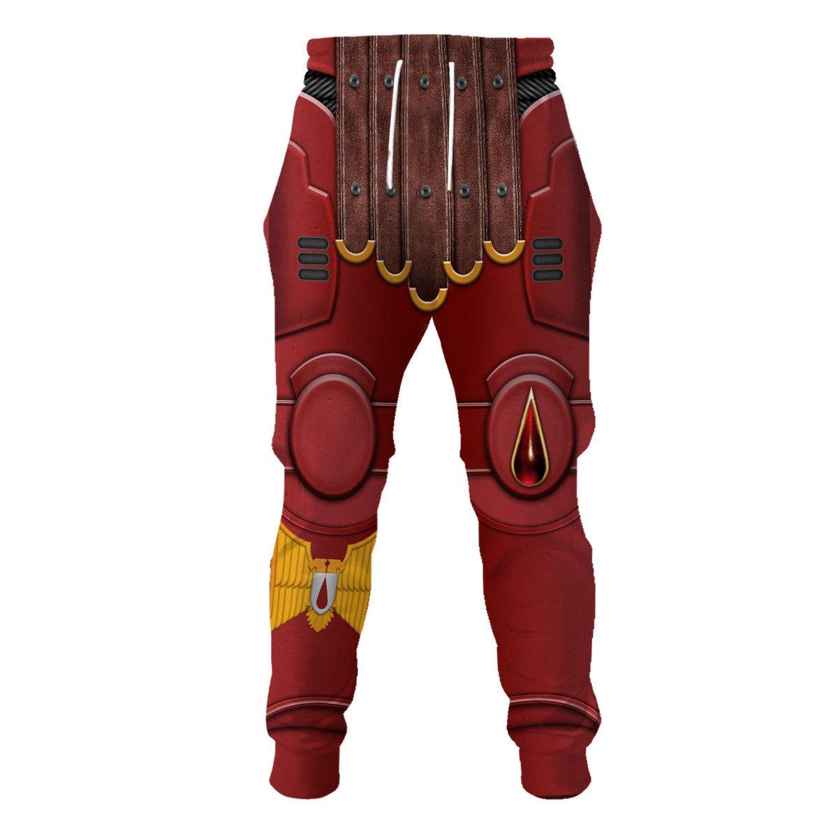 Blood Angels Captain Warhammer Costume Hoodie Jogger,Blood Angels Captain Space Marines Cosplay 3D Hoodie Pants, Warhammer 3D Tracksuit, Warhammer Game Outfit TQT3