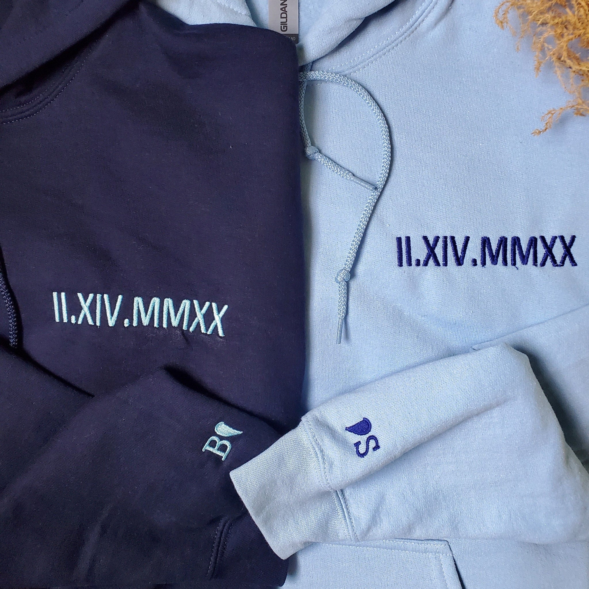 Roman Numeral Anniversary Hoodie, Roman Numeral Sweatshirt Embroidered em1