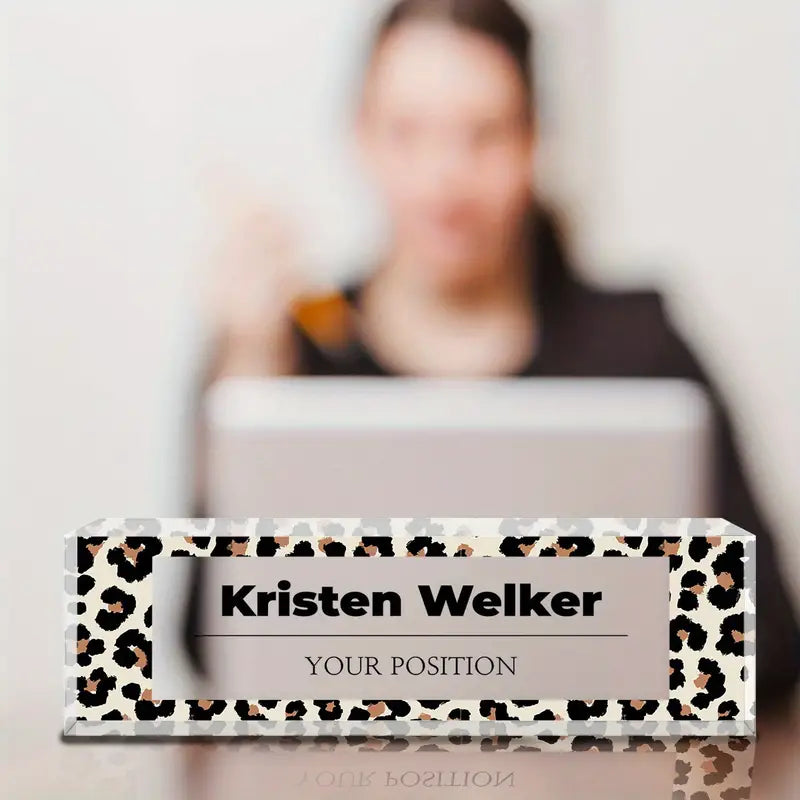 Desk Name Plate Personalized, Custom Acrylic Name Plates For Desk, Office Desk Decor For Women Men, Personalized Desk Name Plate Appreciation Gifts For Boss Lady, Teacher CT2T8