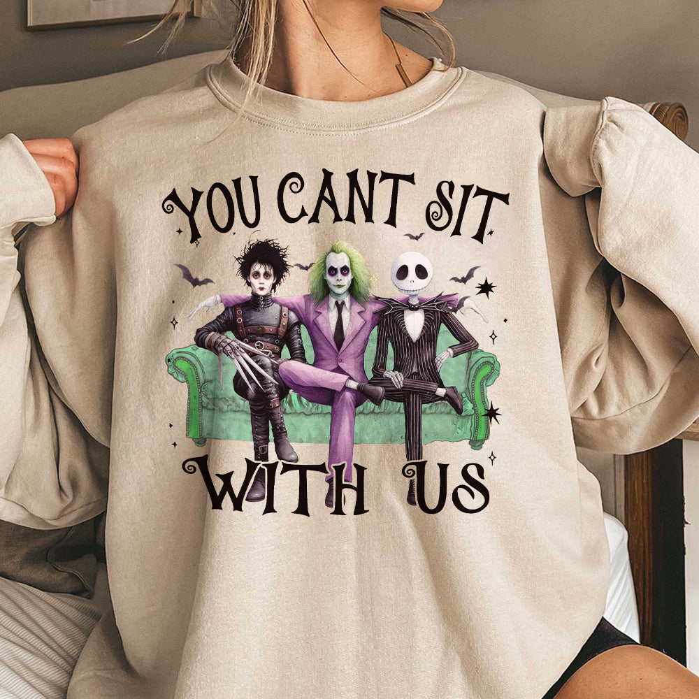 You Cant Sit With Us Halloween  Shirt, Adult Halloween Shirt, Beetlejuice Shirt, Beetlejuice Adult Shirt, Halloween Kids  EEE