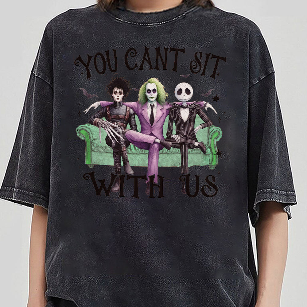 You Cant Sit With Us Halloween  Shirt, Adult Halloween Shirt, Beetlejuice Shirt, Beetlejuice Adult Shirt, Halloween Kids  EEE