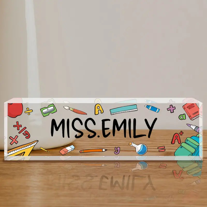 Desk Name Plate Personalized, Custom Acrylic Name Plates For Desk, Office Desk Decor For Women Men, Personalized Desk Name Plate Appreciation Gifts For Boss Lady, Teacher, Employee, Nurse, Coworker CT2T8