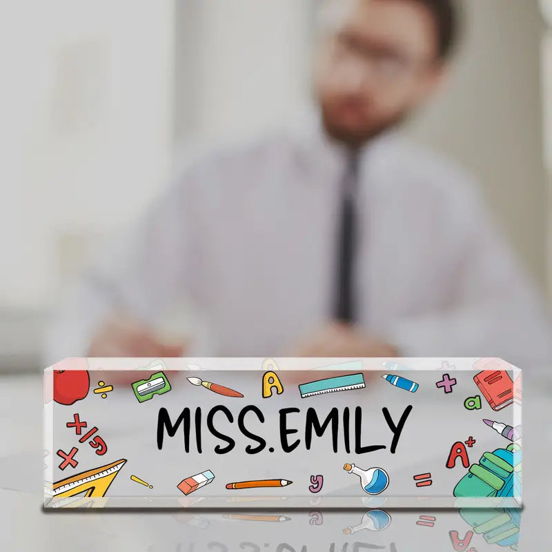 Desk Name Plate Personalized, Custom Acrylic Name Plates For Desk, Office Desk Decor For Women Men, Personalized Desk Name Plate Appreciation Gifts For Boss Lady, Teacher, Employee, Nurse, Coworker CT2T8