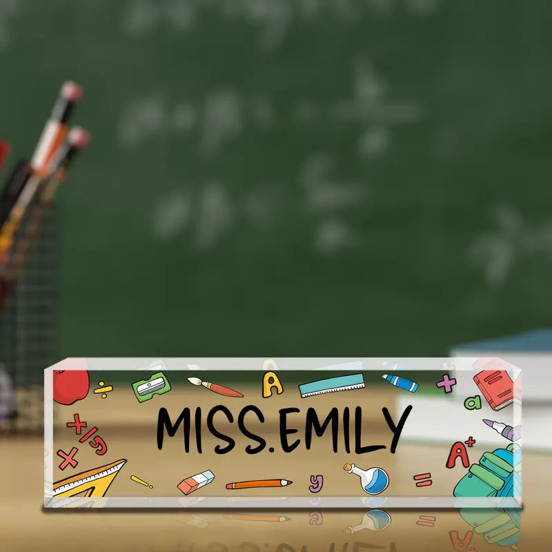 Desk Name Plate Personalized, Custom Acrylic Name Plates For Desk, Office Desk Decor For Women Men, Personalized Desk Name Plate Appreciation Gifts For Boss Lady, Teacher, Employee, Nurse, Coworker CT2T8