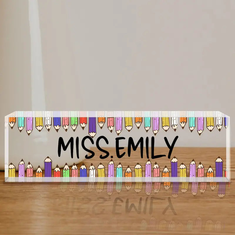 Desk Name Plate Personalized, Custom Acrylic Name Plates For Desk, Office Desk Decor For Women Men, TC31J7