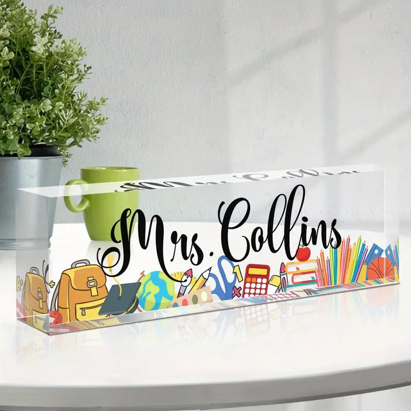 Custom Acrylic Desk Name Plate - Personalized Office Decor, TC31J7