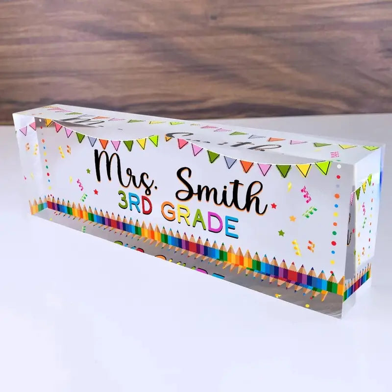 Custom Acrylic Desk Name Plate - Personalized Office Decor, Ideal For Teacher Appreciation & Gifts For Boss, Employee, Coworker CT2T8