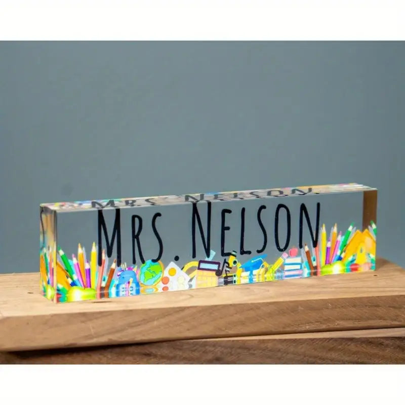 Personalized Acrylic Teacher Desk Name Plate - Customizable Appreciation Gift, TC31J7
